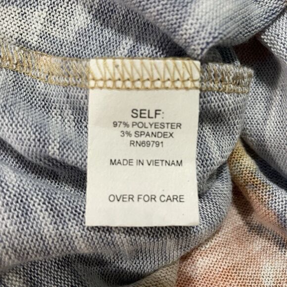 Y2k Figueroa & Flower Top Women Petite Medium Multicolor Abstract 3/4 Sleeve - Picture 4 of 4